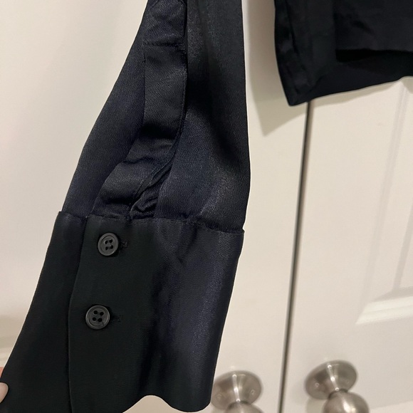Zara black Satin Effect button blouse - Picture 6 of 9